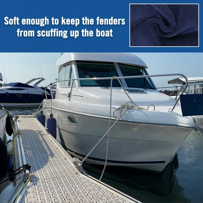 Mesorock OEM Customized Anti-scratch Knit Polyester Marine Bumper Boat Fender Covers for Boats